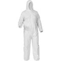 Keystone Safety KeyGuard® Coverall, Elastic Wrists & Ankles, Attached Hood, Zipper Front, White, 2XL, 25/CS CVL-KG-HE-2XL